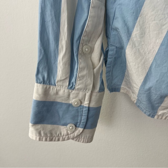 J. Crew Collection Relaxed Fit Cropped Button Down Shirt in Barlow Stripe - Picture 7 of 11